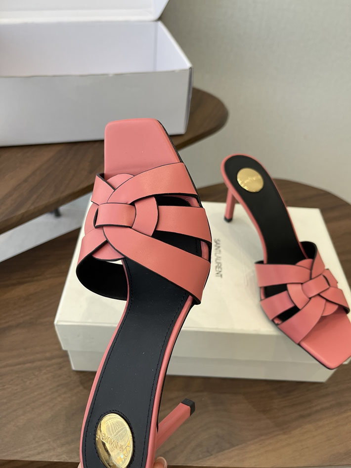 最高級サンローランスーパーコピー YSL 2026 新作 Pre-Loved サンダル レディース ヒール高め ピンク 2630699 サンダル レディース ブランド - 画像 (7)