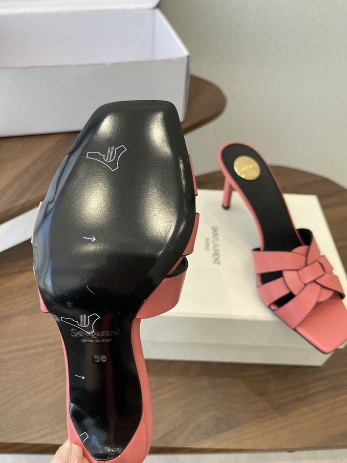 最高級サンローランスーパーコピー YSL 2026 新作 Pre-Loved サンダル レディース ヒール高め ピンク 2630699 サンダル レディース ブランド - 画像 (4)