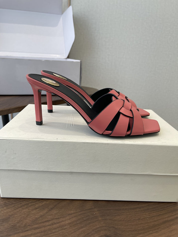 最高級サンローランスーパーコピー YSL 2026 新作 Pre-Loved サンダル レディース ヒール高め ピンク 2630699 サンダル レディース ブランド - 画像 (2)