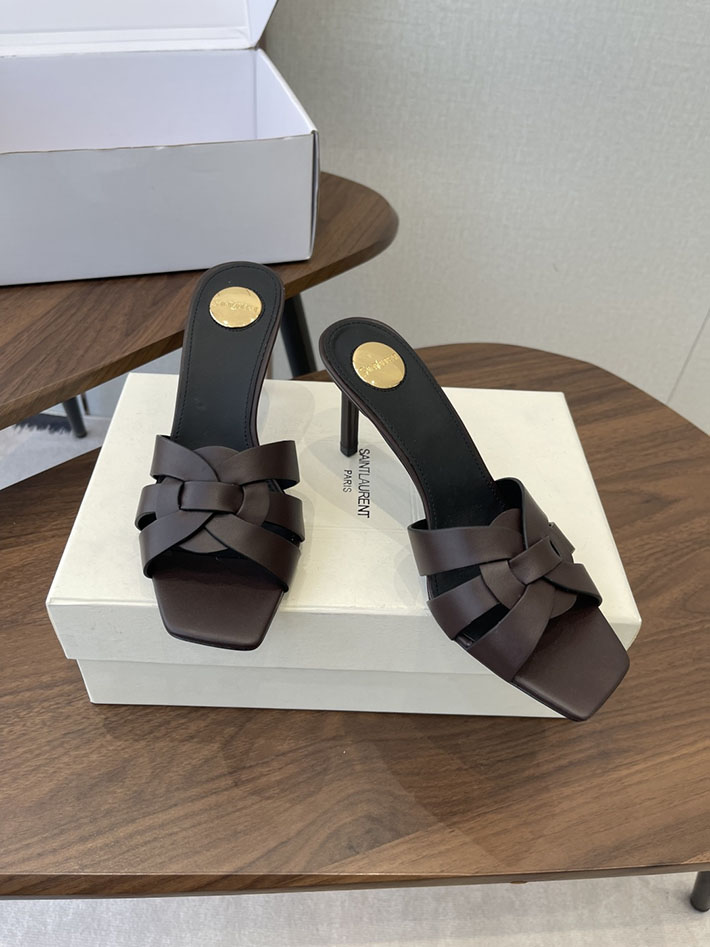 最高級サンローランスーパーコピー YSL 2026 新作 Pre-Loved サンダル レディース ヒール高め 茶色 2630700 夏用 サンダル レディース おしゃれ - 画像 (9)