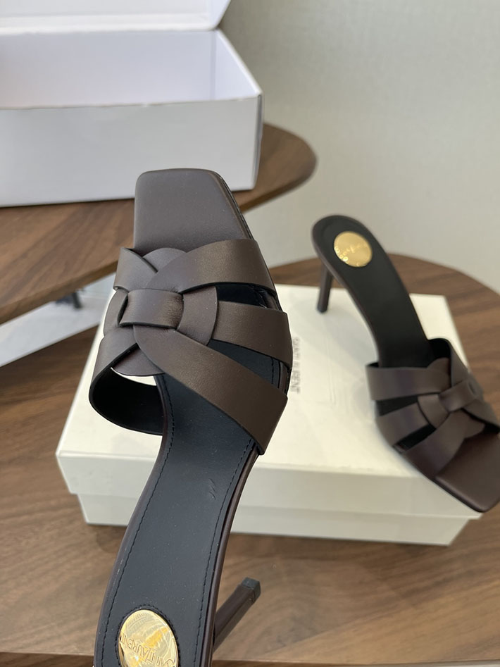 最高級サンローランスーパーコピー YSL 2026 新作 Pre-Loved サンダル レディース ヒール高め 茶色 2630700 夏用 サンダル レディース おしゃれ - 画像 (7)