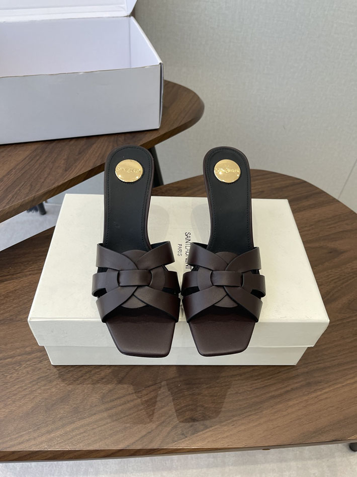 最高級サンローランスーパーコピー YSL 2026 新作 Pre-Loved サンダル レディース ヒール高め 茶色 2630700 夏用 サンダル レディース おしゃれ - 画像 (3)