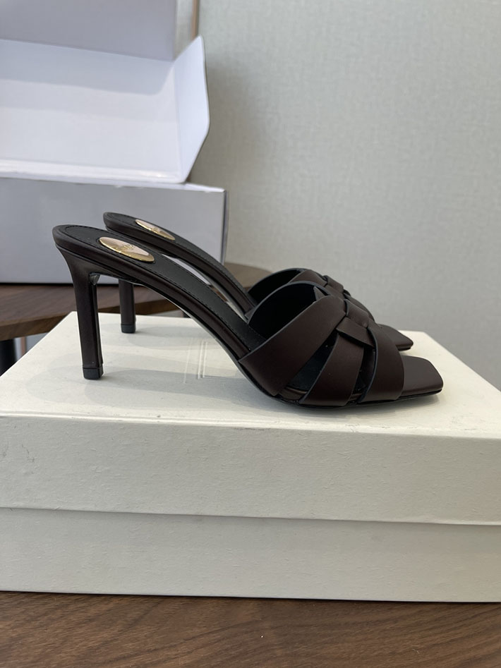 最高級サンローランスーパーコピー YSL 2026 新作 Pre-Loved サンダル レディース ヒール高め 茶色 2630700 夏用 サンダル レディース おしゃれ - 画像 (2)
