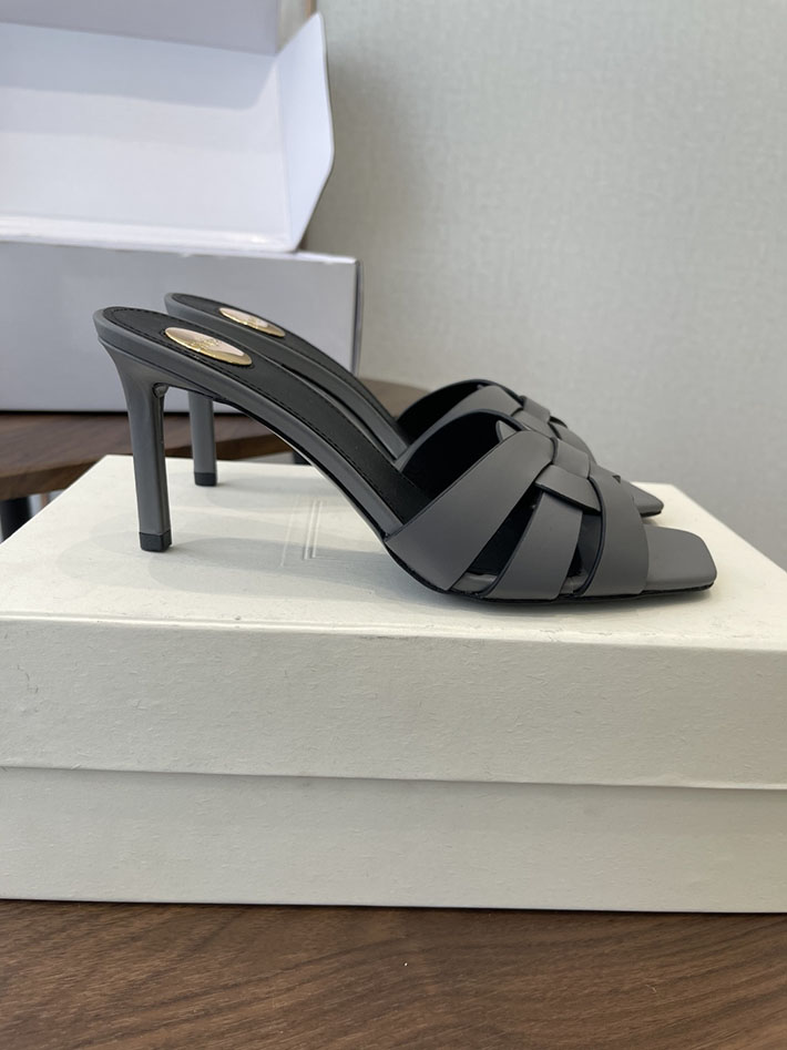 最高級サンローランスーパーコピー YSL 2026 新作 Pre-Loved サンダル レディース ヒール高め グレー 2630701 夏サンダル レディース 歩きやすい - 画像 (2)