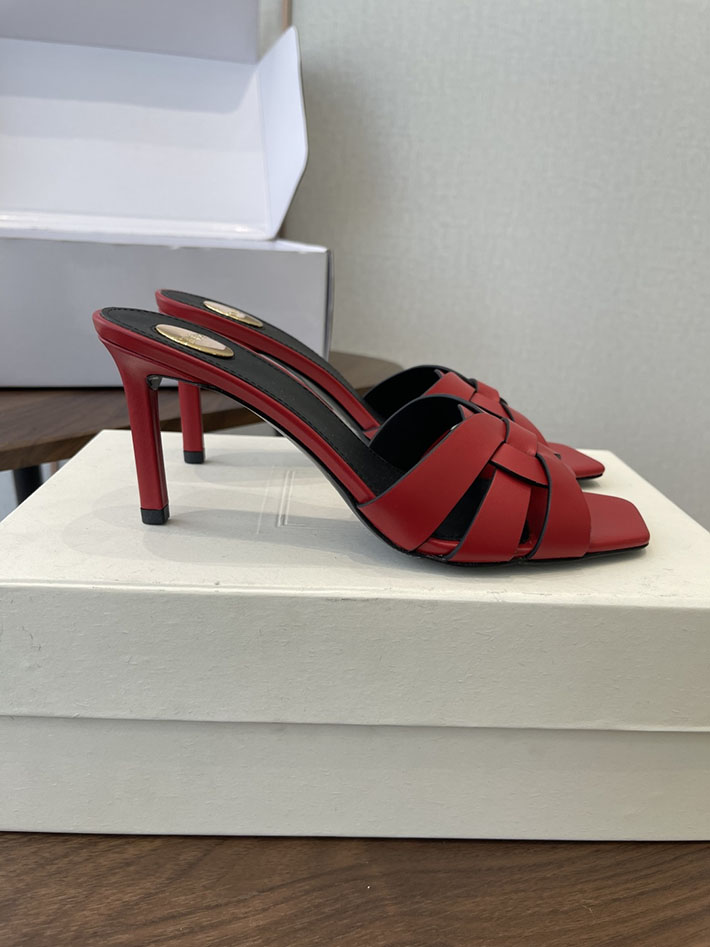 最高級サンローランスーパーコピー YSL 2026 新作 Pre-Loved サンダル レディース ヒール高め レッド 2630702 夏サンダル レディース 人気 - 画像 (2)