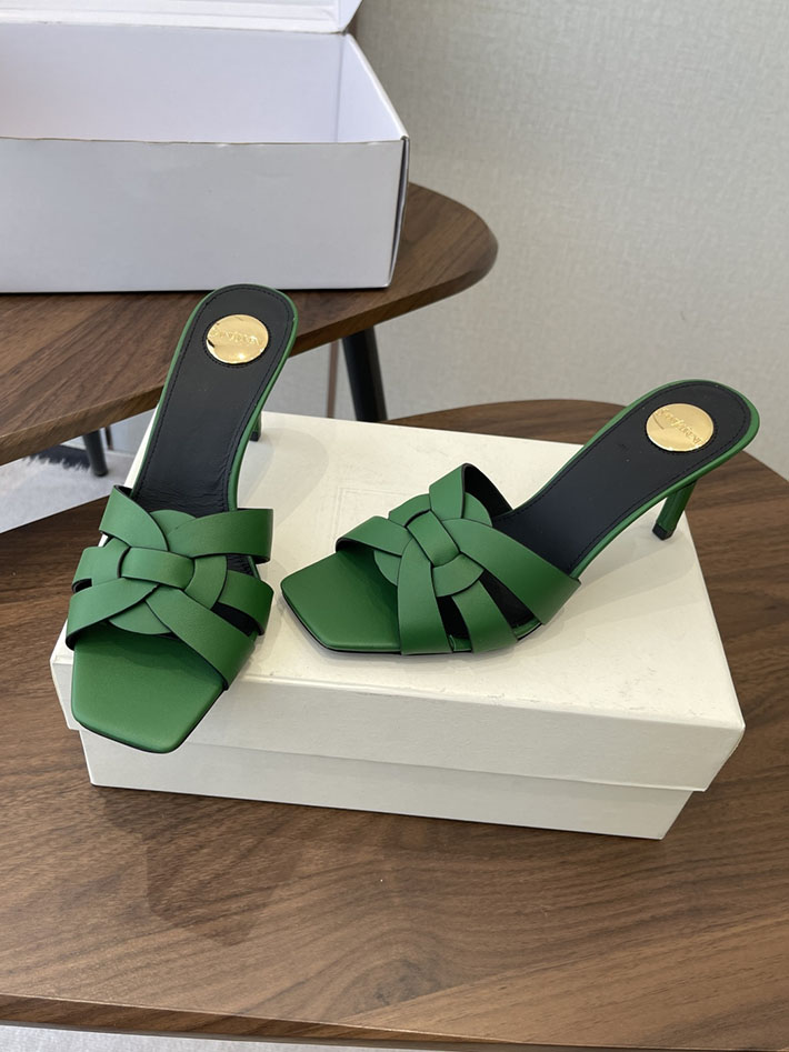 最高級サンローランスーパーコピー YSL 2026 新作 Pre-Loved サンダル レディース ヒール高め グリーン 2630705 レディース サンダル 人気ブランド - 画像 (9)