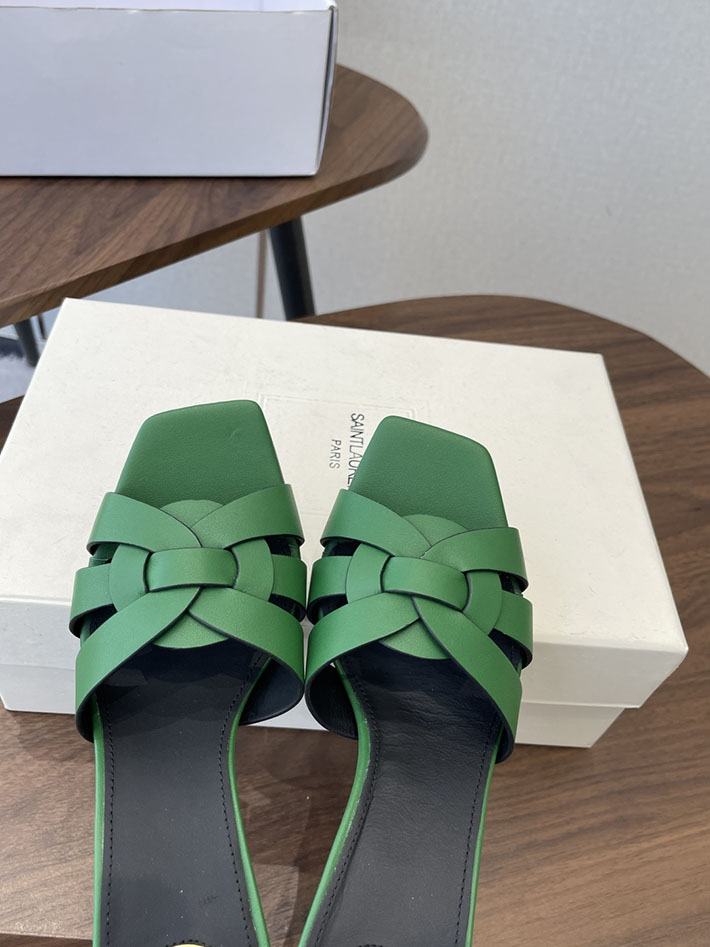 最高級サンローランスーパーコピー YSL 2026 新作 Pre-Loved サンダル レディース ヒール高め グリーン 2630705 レディース サンダル 人気ブランド - 画像 (8)