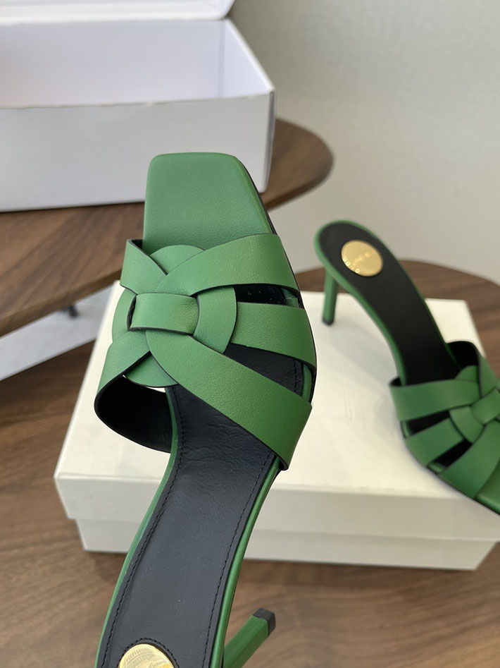 最高級サンローランスーパーコピー YSL 2026 新作 Pre-Loved サンダル レディース ヒール高め グリーン 2630705 レディース サンダル 人気ブランド - 画像 (6)