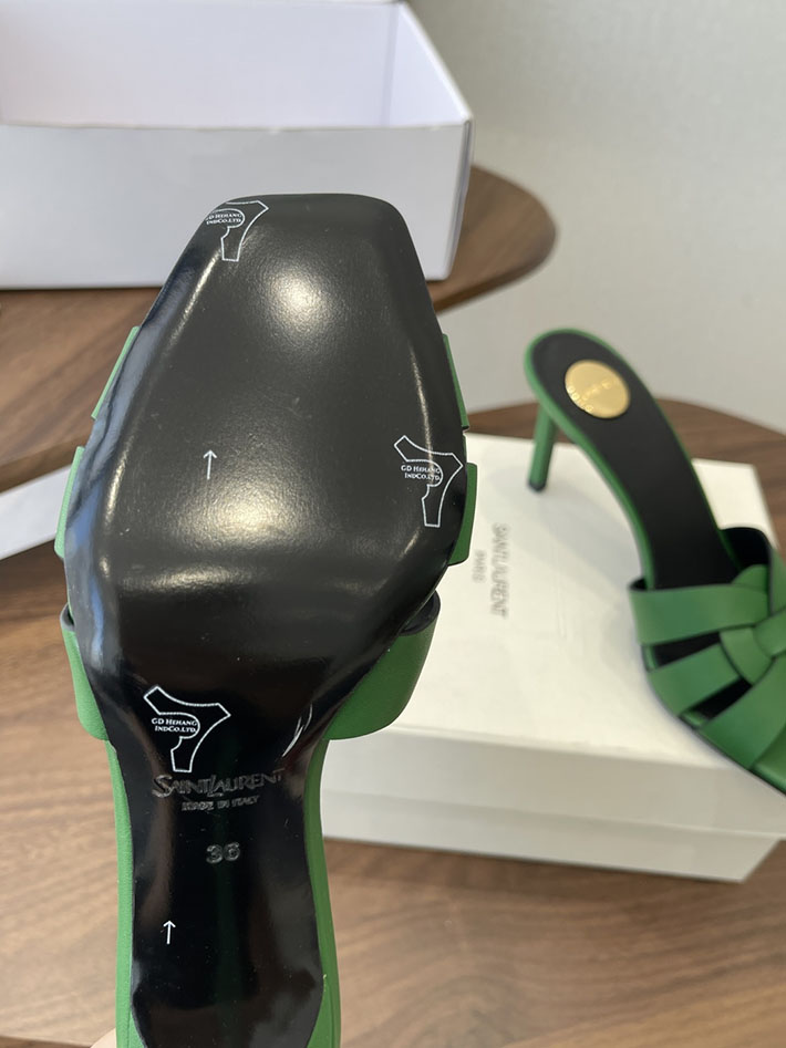 最高級サンローランスーパーコピー YSL 2026 新作 Pre-Loved サンダル レディース ヒール高め グリーン 2630705 レディース サンダル 人気ブランド - 画像 (4)