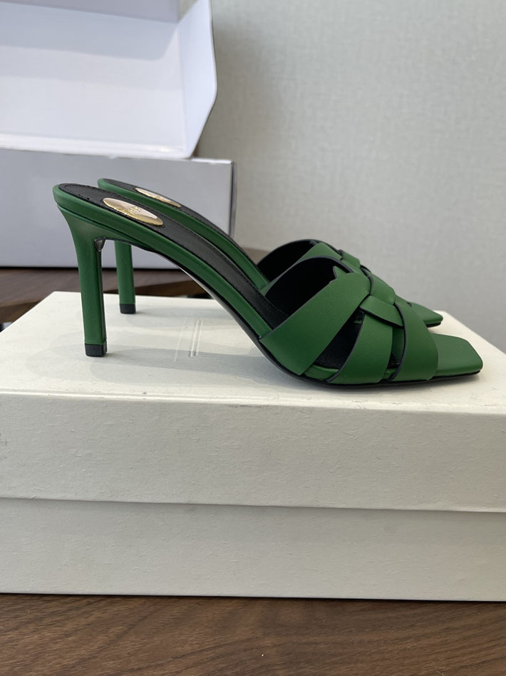 最高級サンローランスーパーコピー YSL 2026 新作 Pre-Loved サンダル レディース ヒール高め グリーン 2630705 レディース サンダル 人気ブランド - 画像 (2)