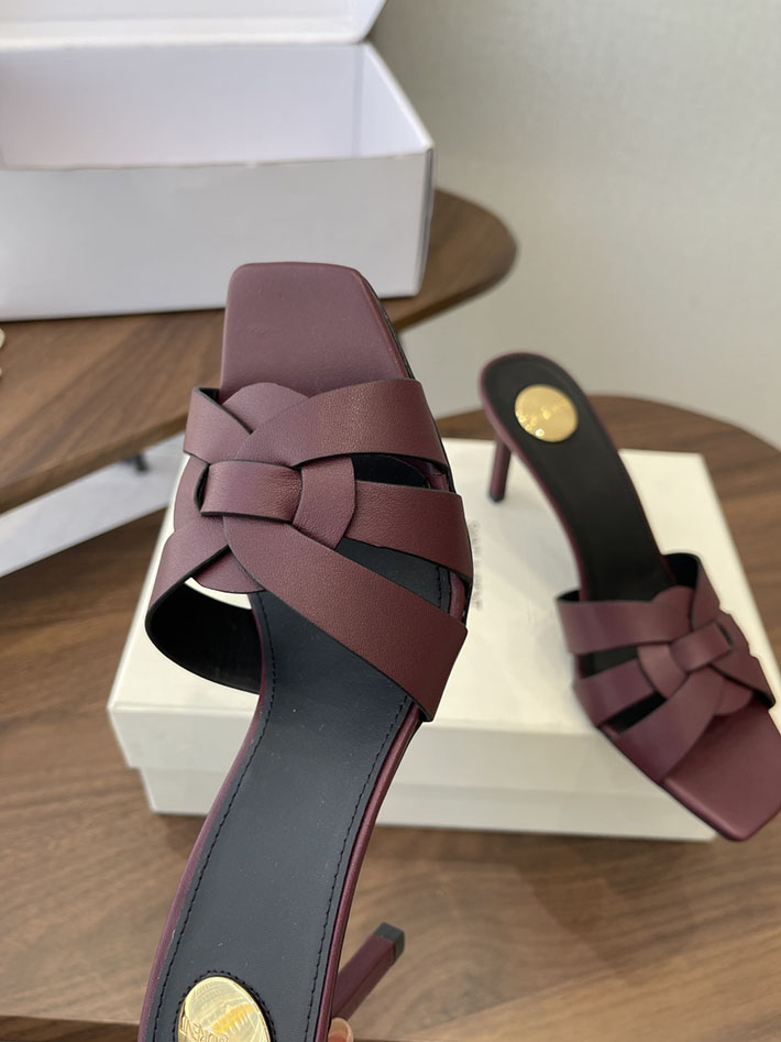 最高級サンローランスーパーコピー YSL 2026 新作 Pre-Loved サンダル レディース ヒール高め ワインレッド 2630706 夏 サンダル レディース ブランド - 画像 (7)