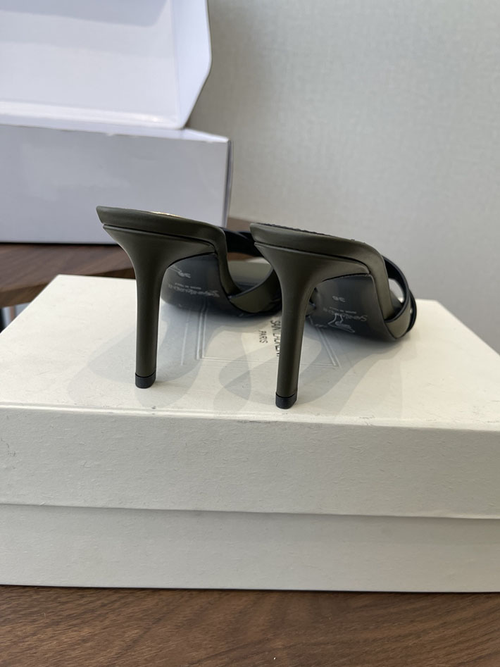 最高級サンローランスーパーコピー YSL 2026 新作 Pre-Loved サンダル レディース ヒール高め カーキ 2630707 サン ローラン 靴 レディース - 画像 (5)