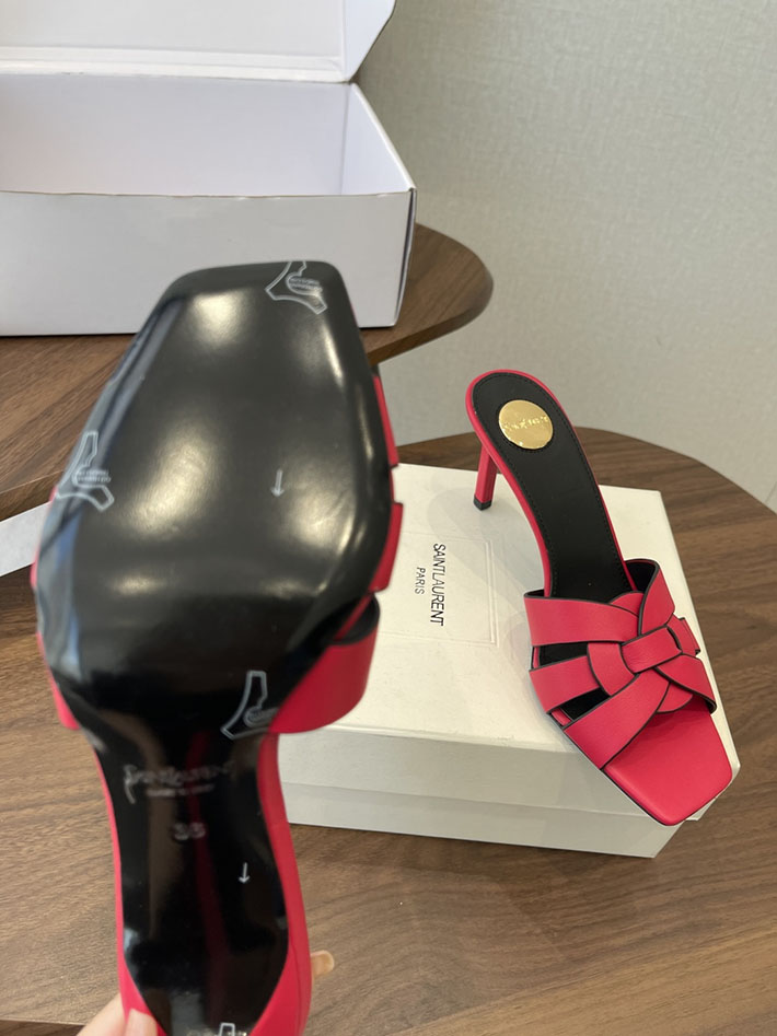 最高級サンローランスーパーコピー YSL 2026 新作 Pre-Loved サンダル レディース ヒール高め レッド 2630708 サン ローラン 靴 アウトレット - 画像 (4)