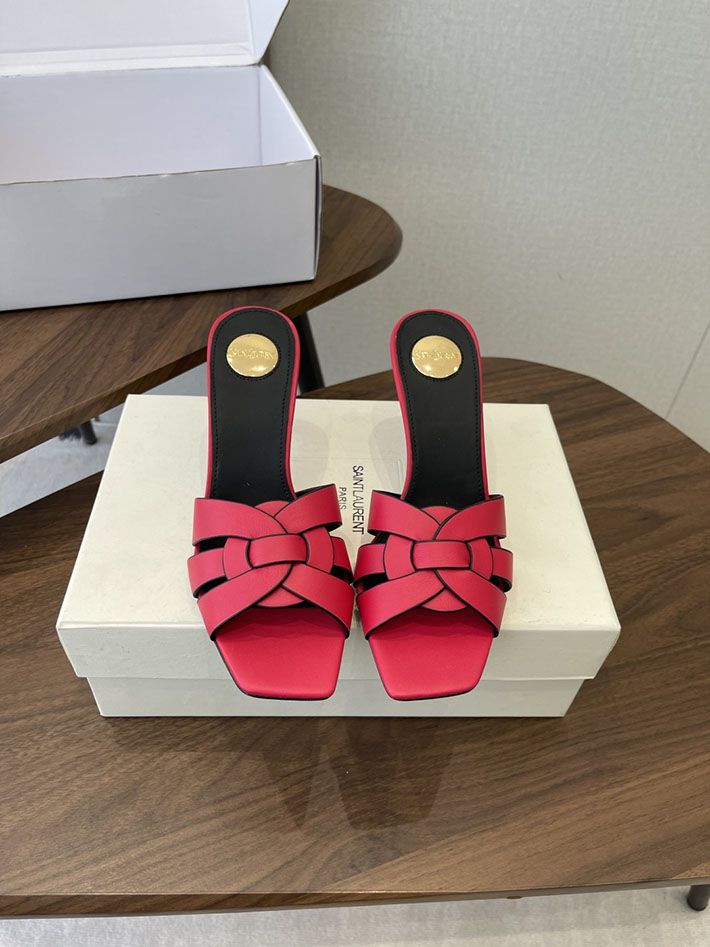最高級サンローランスーパーコピー YSL 2026 新作 Pre-Loved サンダル レディース ヒール高め レッド 2630708 サン ローラン 靴 アウトレット - 画像 (3)