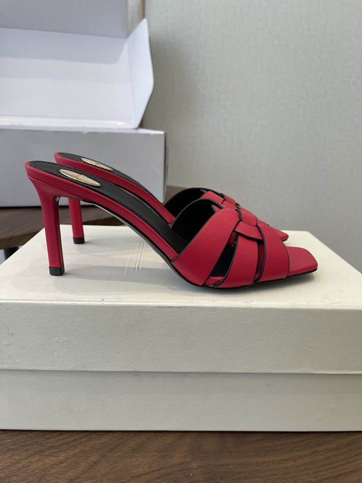 最高級サンローランスーパーコピー YSL 2026 新作 Pre-Loved サンダル レディース ヒール高め レッド 2630708 サン ローラン 靴 アウトレット - 画像 (2)