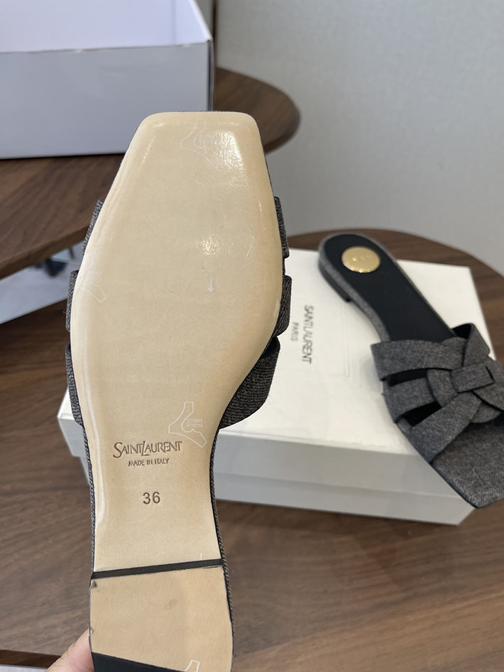 最高級サンローランスーパーコピー YSL 2026 新作 tribute MULES in patent leather グレー 2630710 サン ローラン 靴 アウトレット - 画像 (4)