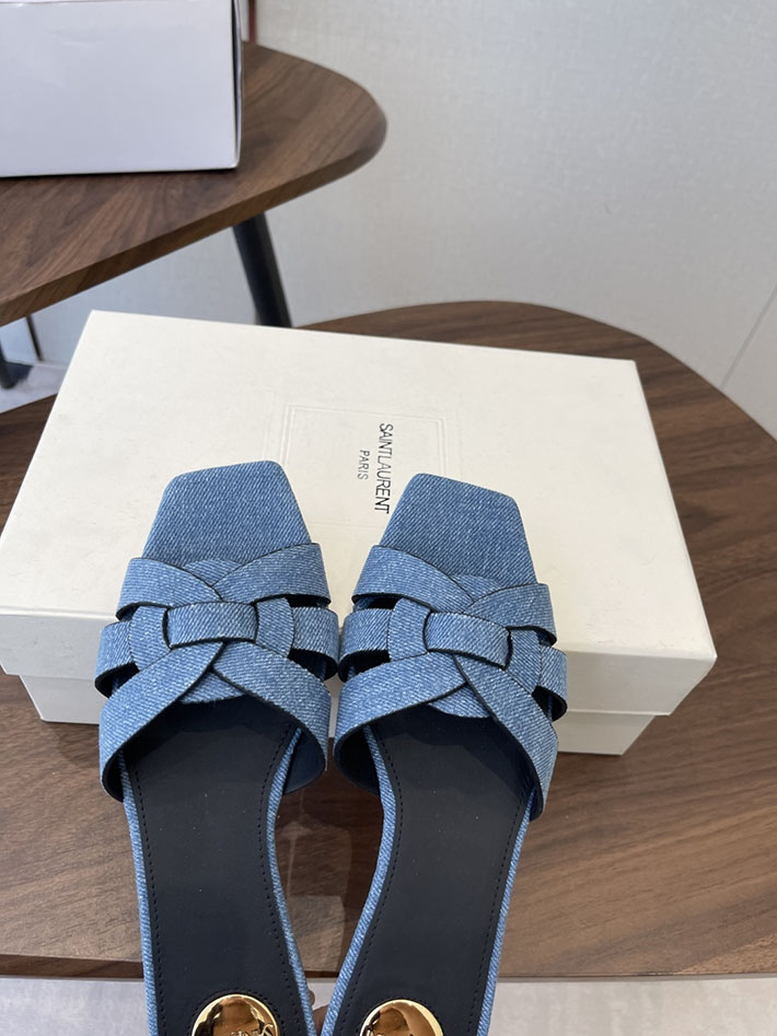 最高級サンローランスーパーコピー YSL 2026 新作 tribute MULES in patent leather ブルー 2630711 サンローラン シューズ - 画像 (8)