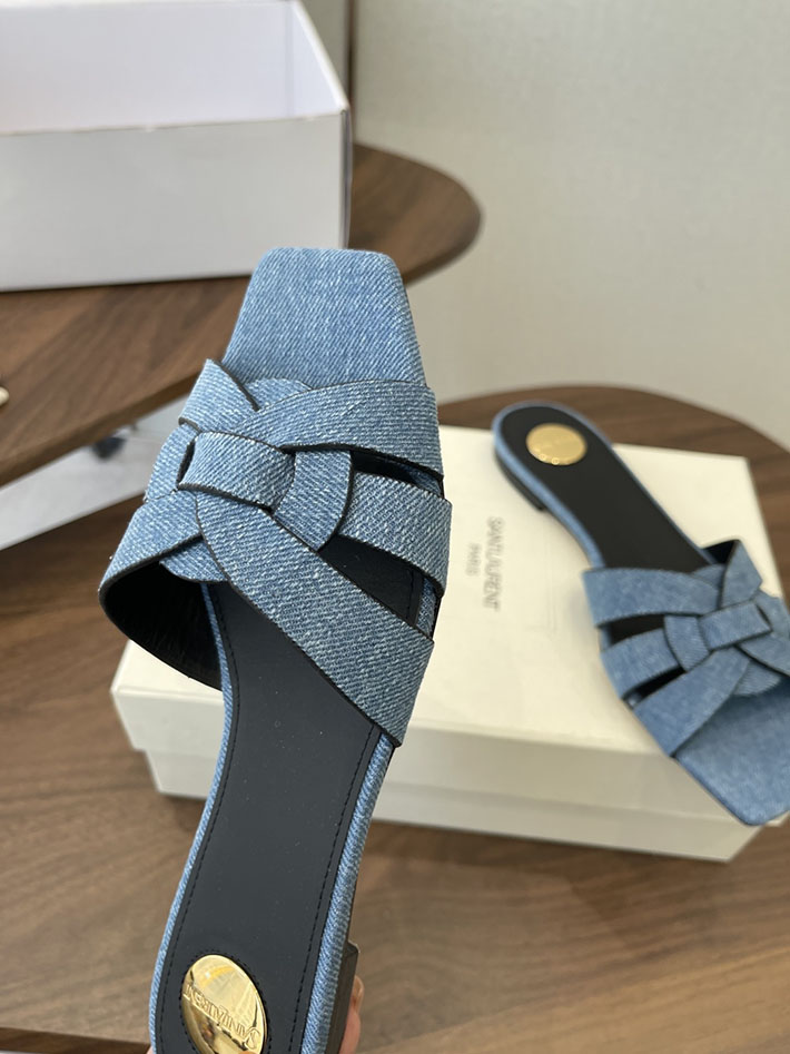 最高級サンローランスーパーコピー YSL 2026 新作 tribute MULES in patent leather ブルー 2630711 サンローラン シューズ - 画像 (7)