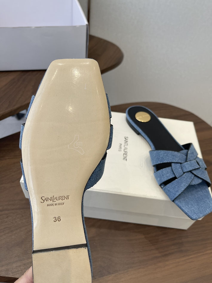 最高級サンローランスーパーコピー YSL 2026 新作 tribute MULES in patent leather ブルー 2630711 サンローラン シューズ - 画像 (4)