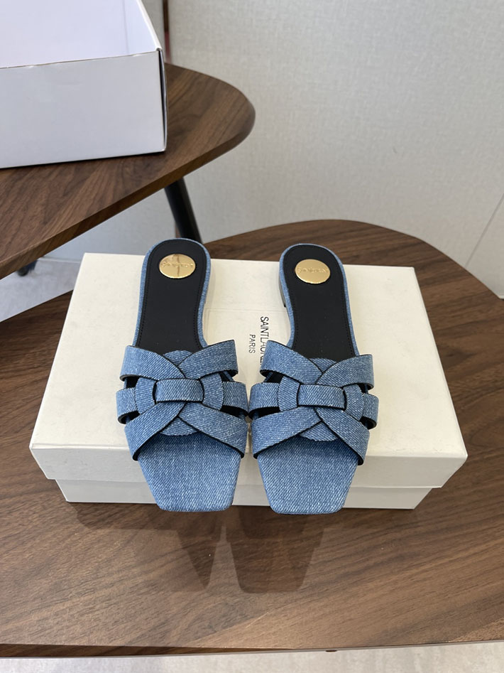 最高級サンローランスーパーコピー YSL 2026 新作 tribute MULES in patent leather ブルー 2630711 サンローラン シューズ - 画像 (3)