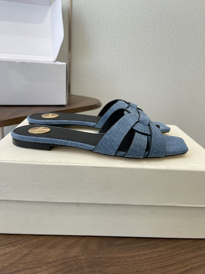 最高級サンローランスーパーコピー YSL 2026 新作 tribute MULES in patent leather ブルー 2630711 サンローラン シューズ - 画像 (2)