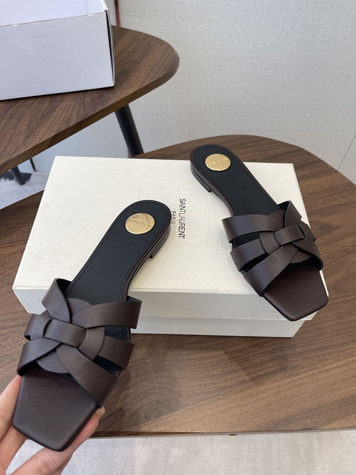 最高級サンローランスーパーコピー YSL 2026 新作 tribute MULES in patent leather 茶色 2630712 サン ローラン サンダル レディース - 画像 (8)