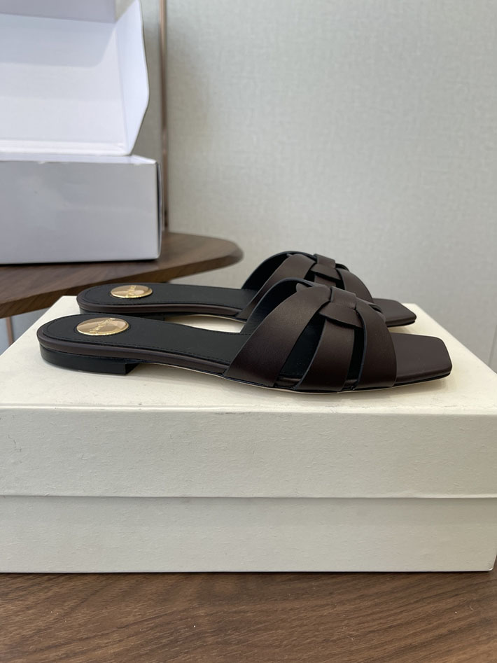 最高級サンローランスーパーコピー YSL 2026 新作 tribute MULES in patent leather 茶色 2630712 サン ローラン サンダル レディース - 画像 (2)