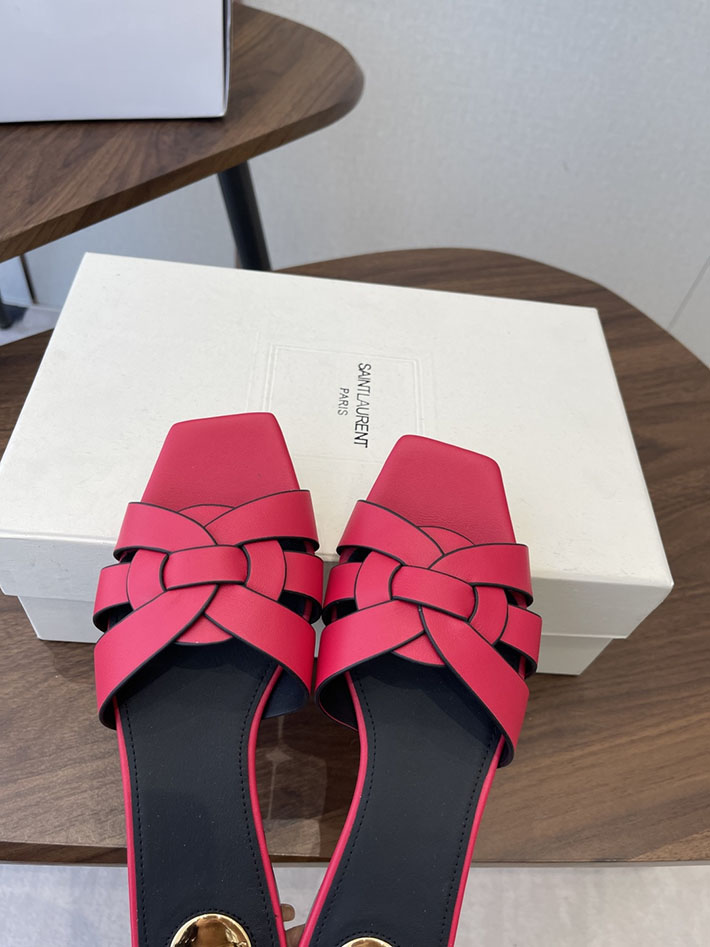 最高級サンローランスーパーコピー YSL 2026 新作 tribute MULES in patent leather レッド 2630713 サン ローラン サンダル アウトレット - 画像 (7)