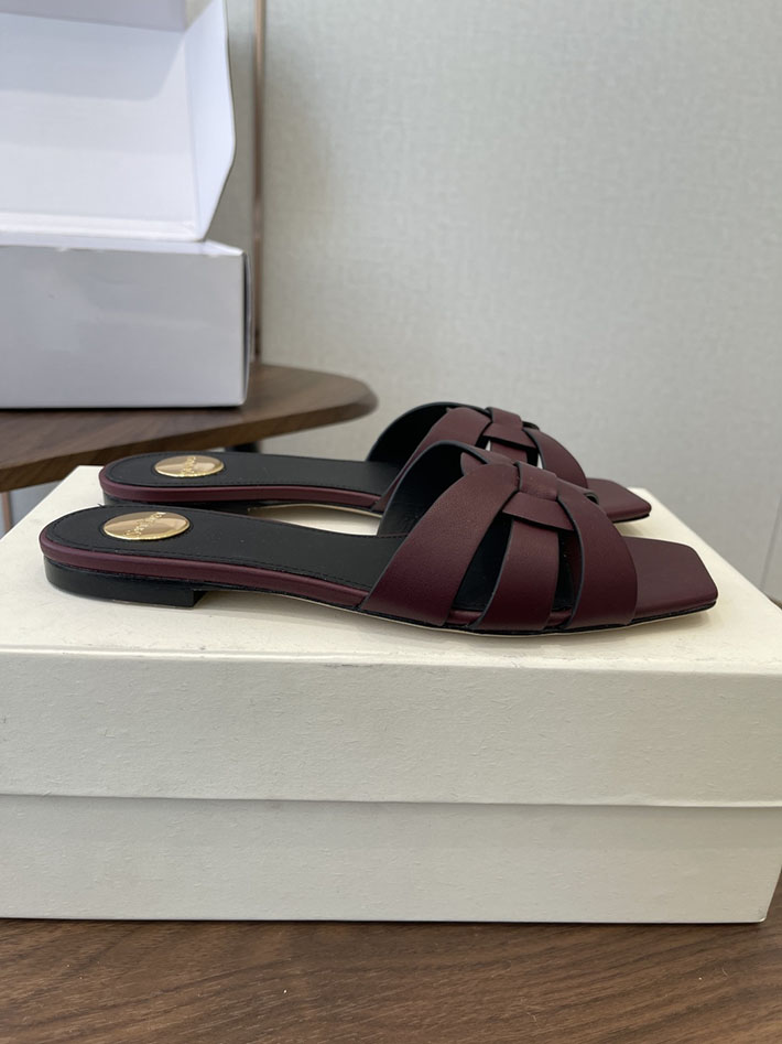 最高級サンローランスーパーコピー YSL 2026 新作 tribute MULES in patent leather ワインレッド 2630714 サンローラン サンダル 安い - 画像 (2)