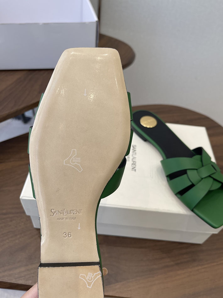 最高級サンローランスーパーコピー YSL 2026 新作 tribute MULES in patent leather グリーン 2630715 サンローラン 靴 安い - 画像 (4)