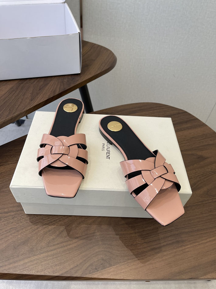 最高級サンローランスーパーコピー YSL 2026 新作 tribute MULES in patent leather ピンク 2630725 靴 安い レディース ブランド - 画像 (9)