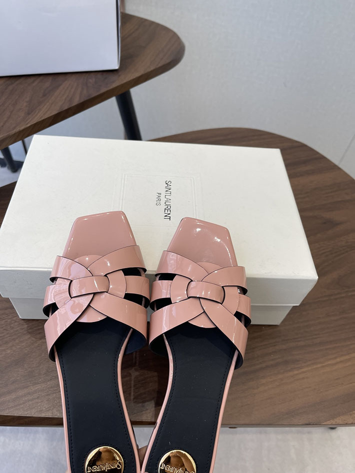 最高級サンローランスーパーコピー YSL 2026 新作 tribute MULES in patent leather ピンク 2630725 靴 安い レディース ブランド - 画像 (7)