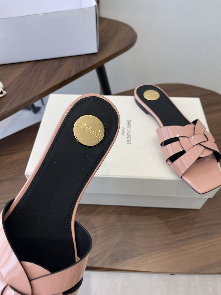 最高級サンローランスーパーコピー YSL 2026 新作 tribute MULES in patent leather ピンク 2630725 靴 安い レディース ブランド - 画像 (5)