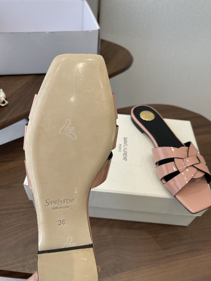 最高級サンローランスーパーコピー YSL 2026 新作 tribute MULES in patent leather ピンク 2630725 靴 安い レディース ブランド - 画像 (4)