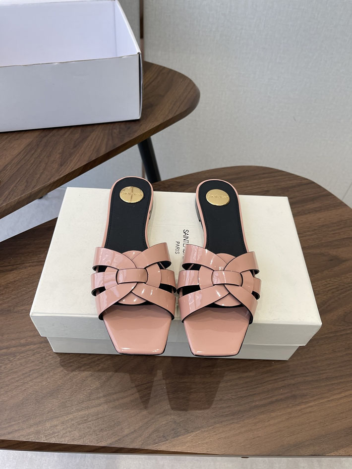 最高級サンローランスーパーコピー YSL 2026 新作 tribute MULES in patent leather ピンク 2630725 靴 安い レディース ブランド - 画像 (3)