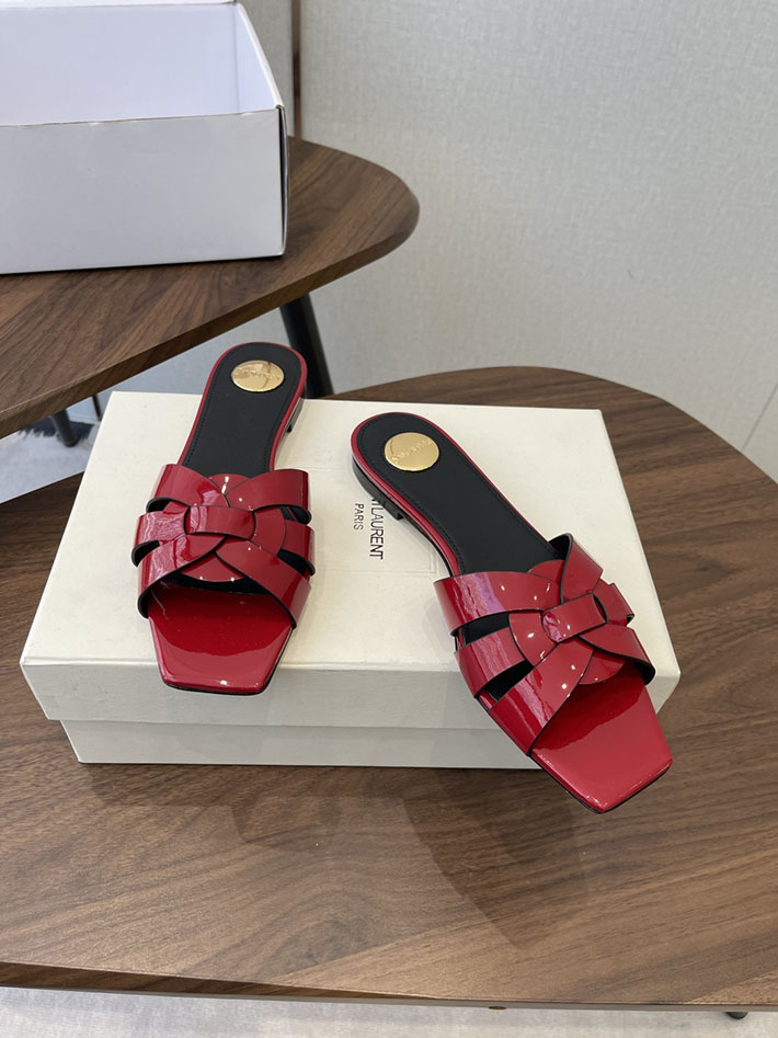 最高級サンローランスーパーコピー YSL 2026 新作 tribute MULES in patent leather レッド 2630728 サンローラン アウトレット 通販 - 画像 (9)