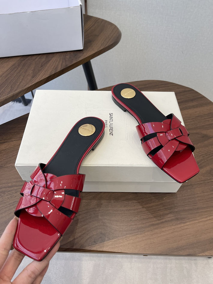 最高級サンローランスーパーコピー YSL 2026 新作 tribute MULES in patent leather レッド 2630728 サンローラン アウトレット 通販 - 画像 (8)