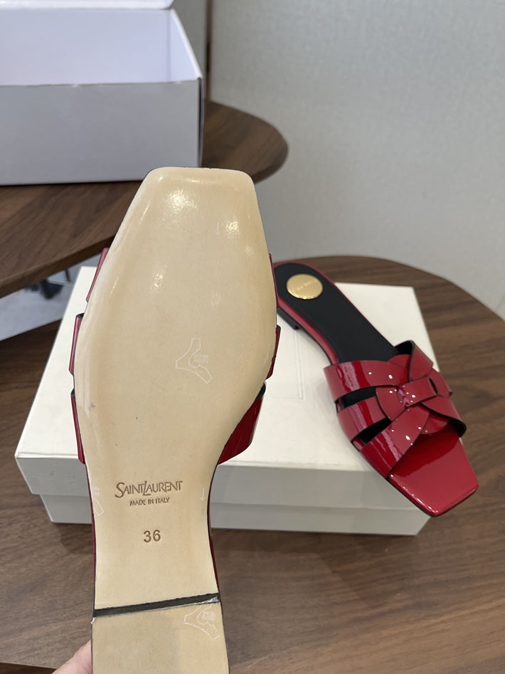 最高級サンローランスーパーコピー YSL 2026 新作 tribute MULES in patent leather レッド 2630728 サンローラン アウトレット 通販 - 画像 (4)