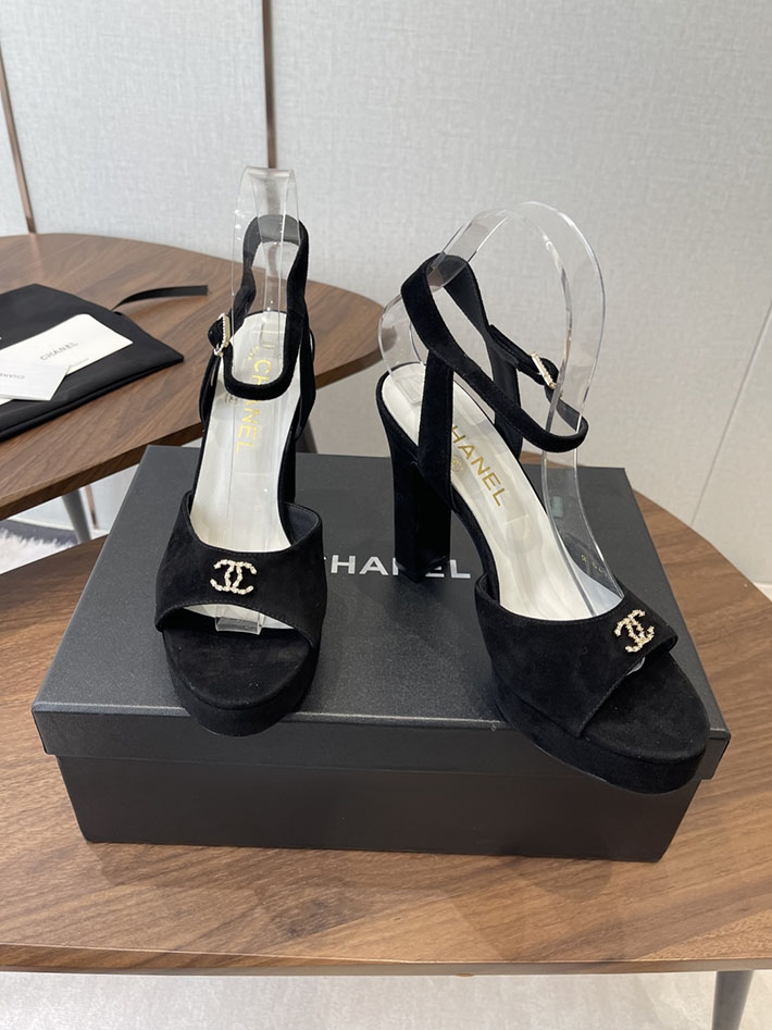 最高級シャネルスーパーコピー CHANEL 2026年春夏 新作 サンダル スエード キッドスキン ブラック 2630767 シャネル サンダル 公式 - 画像 (9)