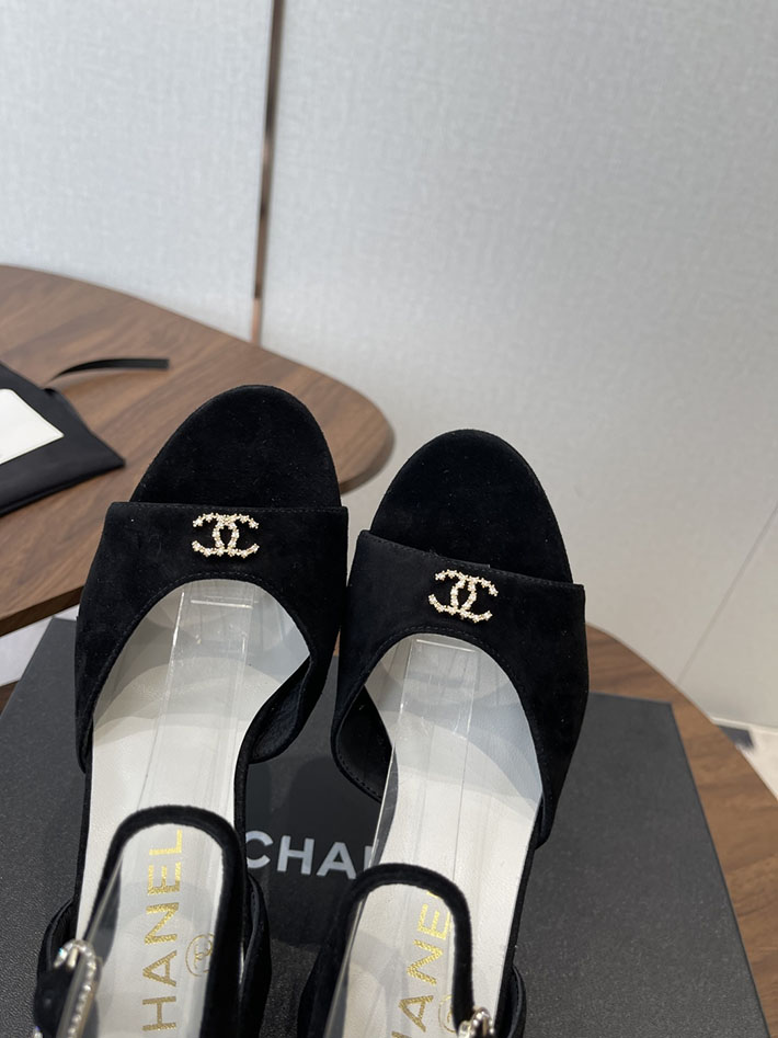 最高級シャネルスーパーコピー CHANEL 2026年春夏 新作 サンダル スエード キッドスキン ブラック 2630767 シャネル サンダル 公式 - 画像 (8)