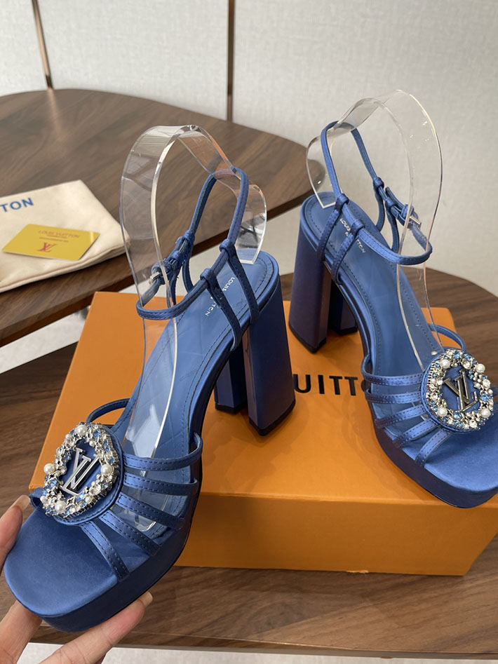 最高級ルイヴィトンスーパーコピー LV スウィング ヒール110mm サンダル 2026年春夏 新作 ブルー 2630780 ヴィトン サンダル レディース - 画像 (8)