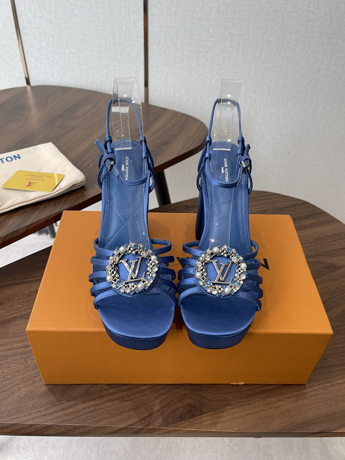 最高級ルイヴィトンスーパーコピー LV スウィング ヒール110mm サンダル 2026年春夏 新作 ブルー 2630780 ヴィトン サンダル レディース - 画像 (3)