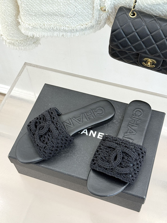 最高級シャネルスーパーコピー CHANEL 2026年春夏 新作 サンダル クロシェ ミュール ブラック 2630796 シャネル サンダル 公式 - 画像 (2)
