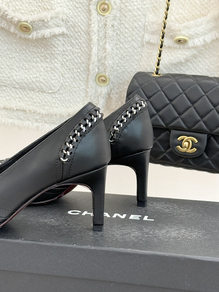 最高級シャネルスーパーコピー CHANEL CC ココマーク チェーン 靴 シューズ ヒール パンプス レザー ブラック 2630876 シャネル パンプス 黒 - 画像 (6)
