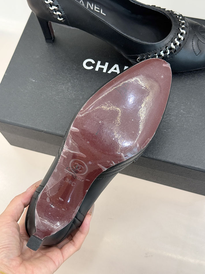 最高級シャネルスーパーコピー CHANEL CC ココマーク チェーン 靴 シューズ ヒール パンプス レザー ブラック 2630876 シャネル パンプス 黒 - 画像 (3)