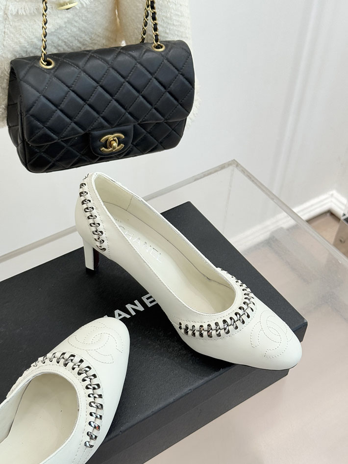 最高級シャネルスーパーコピー CHANEL CC ココマーク チェーン 靴 シューズ ヒール パンプス レザー ホワイト 2630878 シャネル パンプス 定番 - 画像 (8)