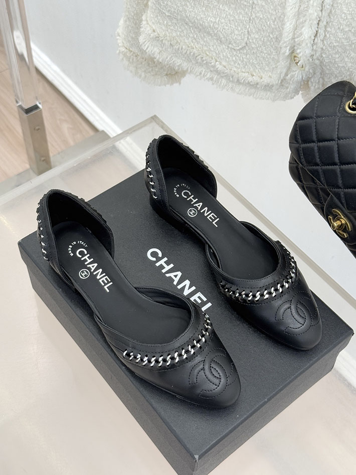 最高級シャネルスーパーコピー CHANEL サイドオープン チェーントリム パンプス ココマーク ブラック 2630885 シャネル パンプス バレリーナ - 画像 (9)