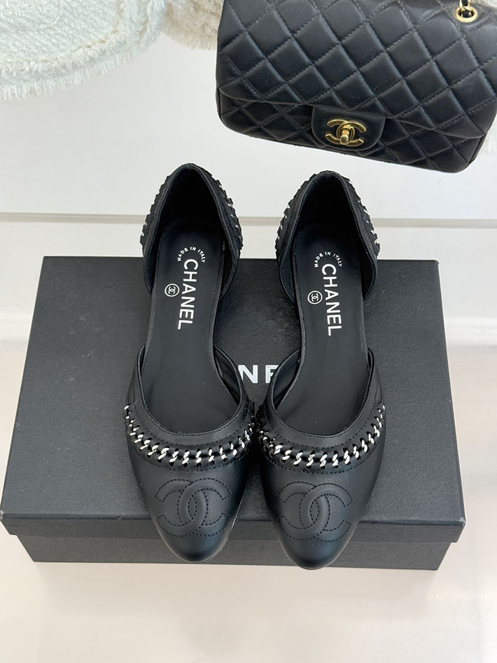 最高級シャネルスーパーコピー CHANEL サイドオープン チェーントリム パンプス ココマーク ブラック 2630885 シャネル パンプス バレリーナ - 画像 (8)