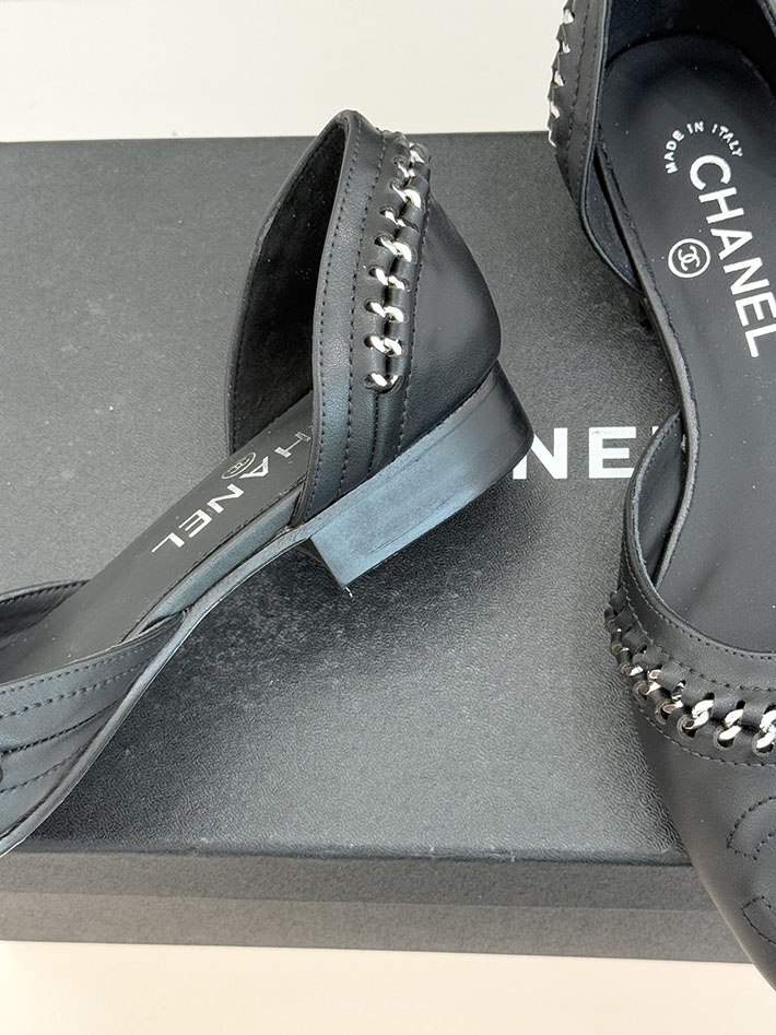 最高級シャネルスーパーコピー CHANEL サイドオープン チェーントリム パンプス ココマーク ブラック 2630885 シャネル パンプス バレリーナ - 画像 (6)