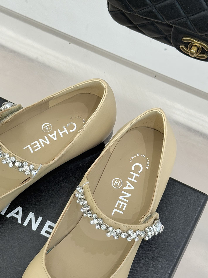 最高級シャネルスーパーコピー CHANEL メリージェーン フラットシューズ パンプス レザー 新作シューズ ベージュ 2630902 シャネル パンプス ベージュ - 画像 (3)